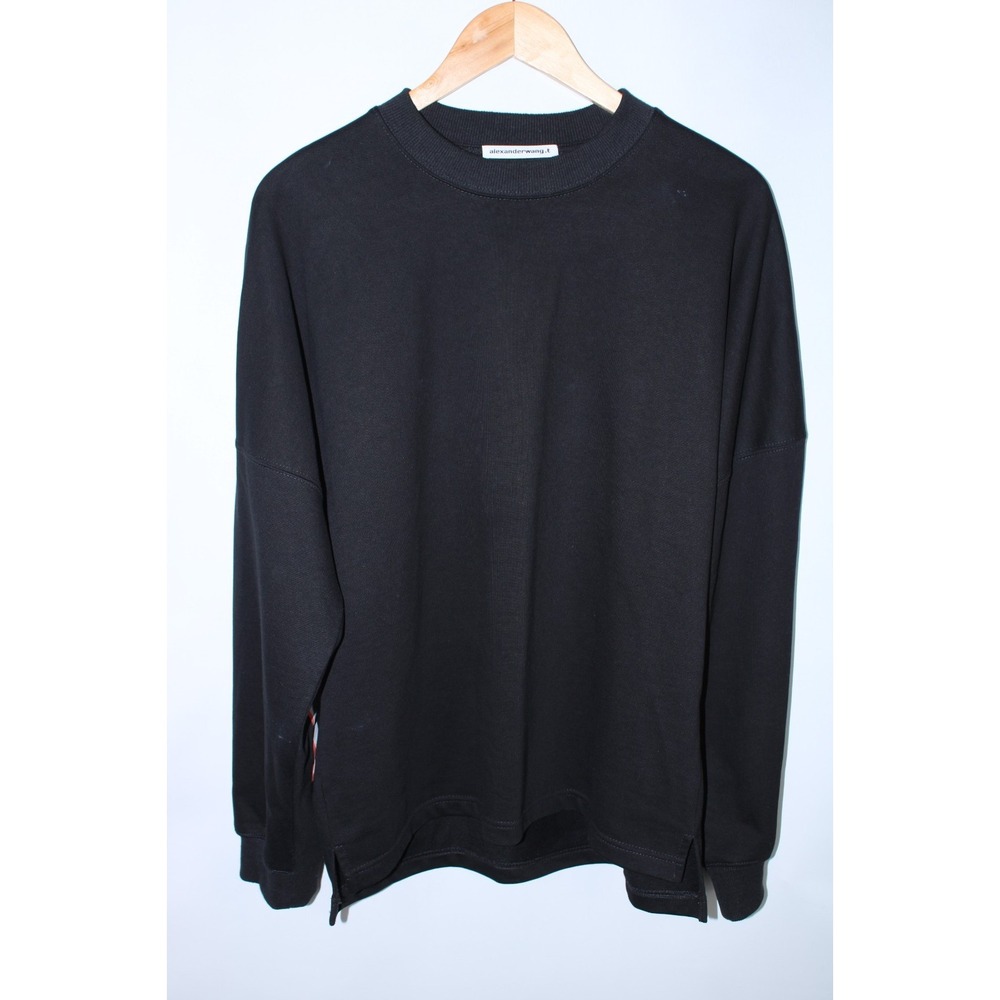 Alexander Wang Women's Small Black Large Logo Oversized Sweatshirt